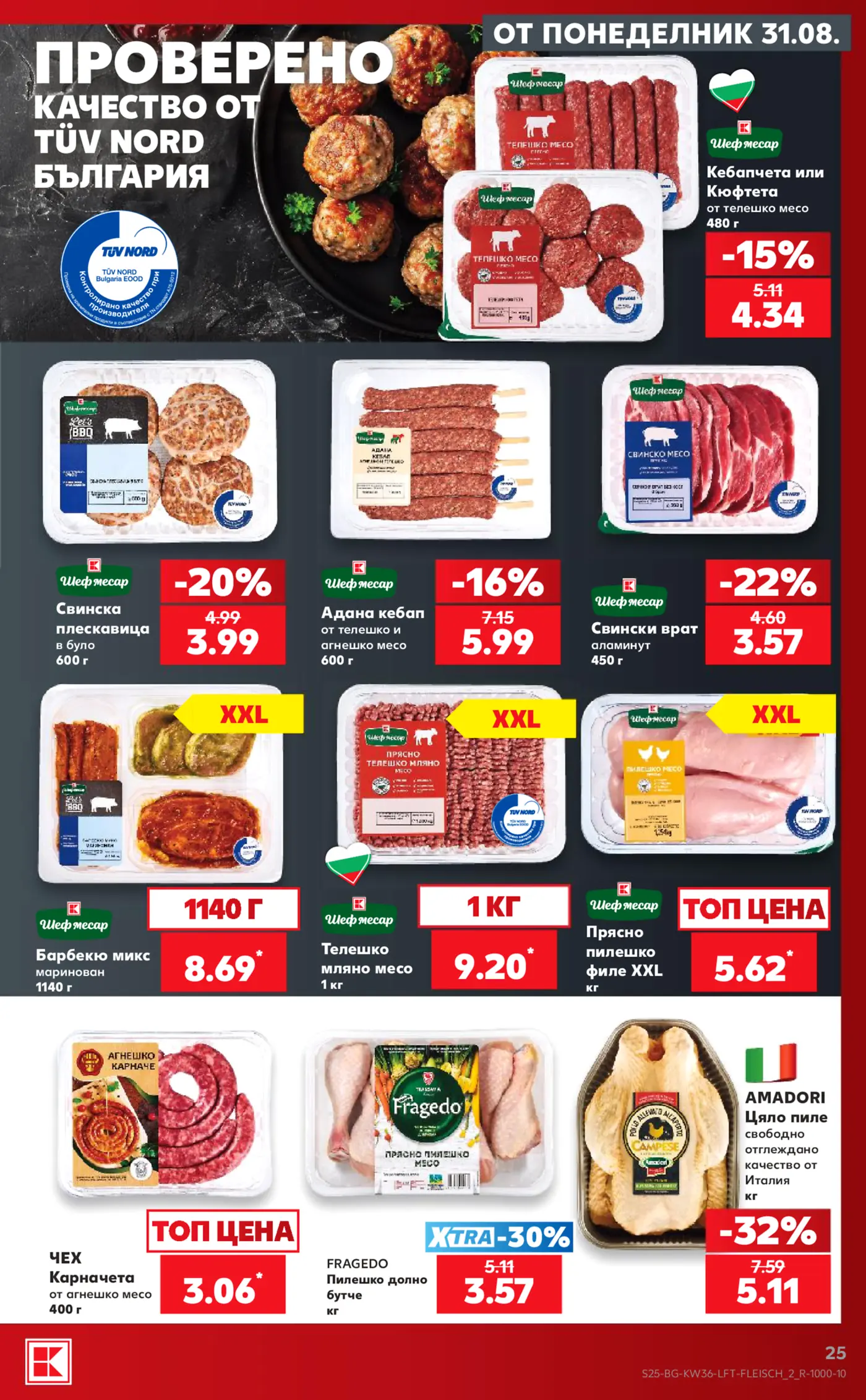 Страница с месни продукти от брошура на Lidl