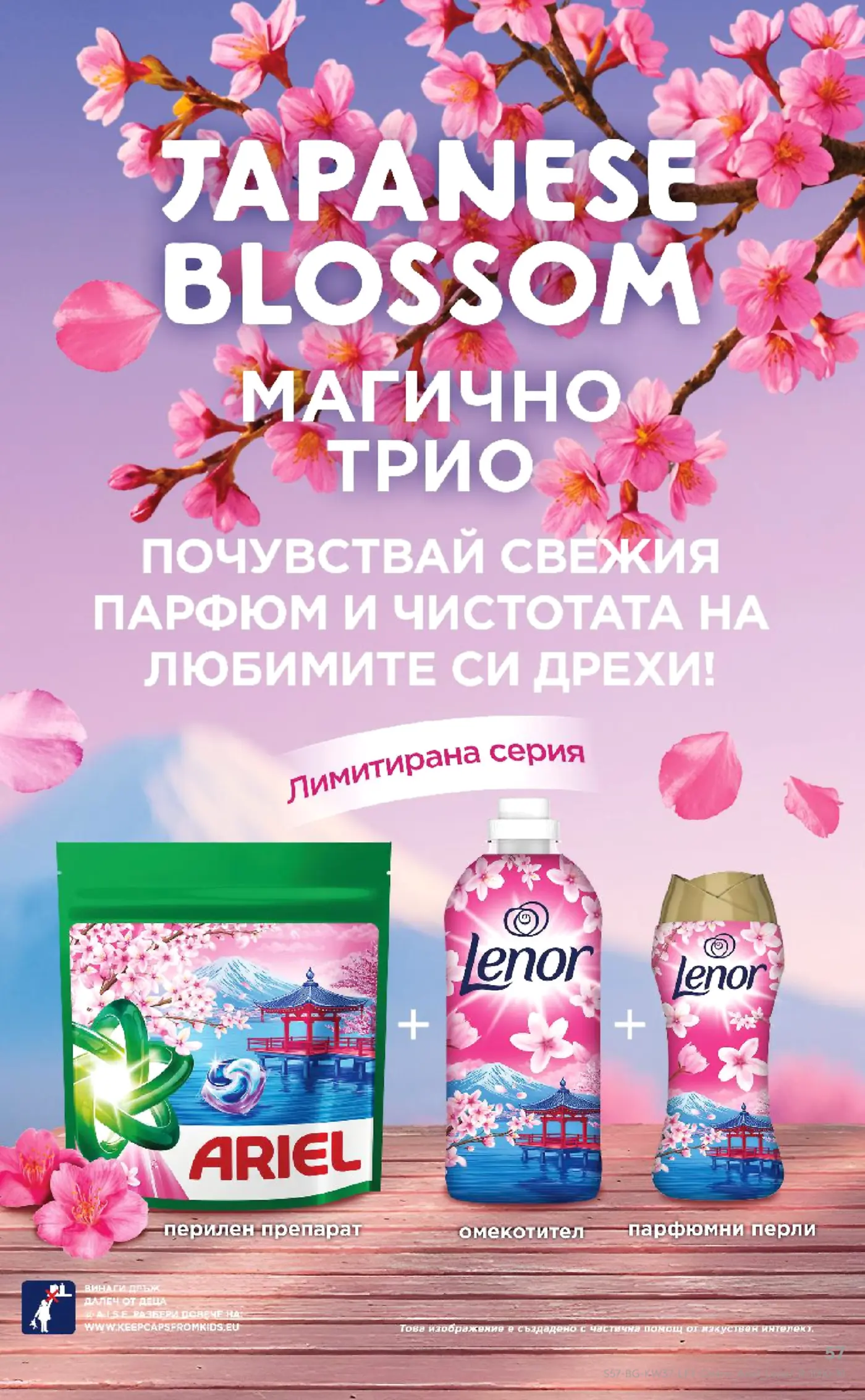 Страница от промоционална брошура с лимитирана серия Japanese Blossom