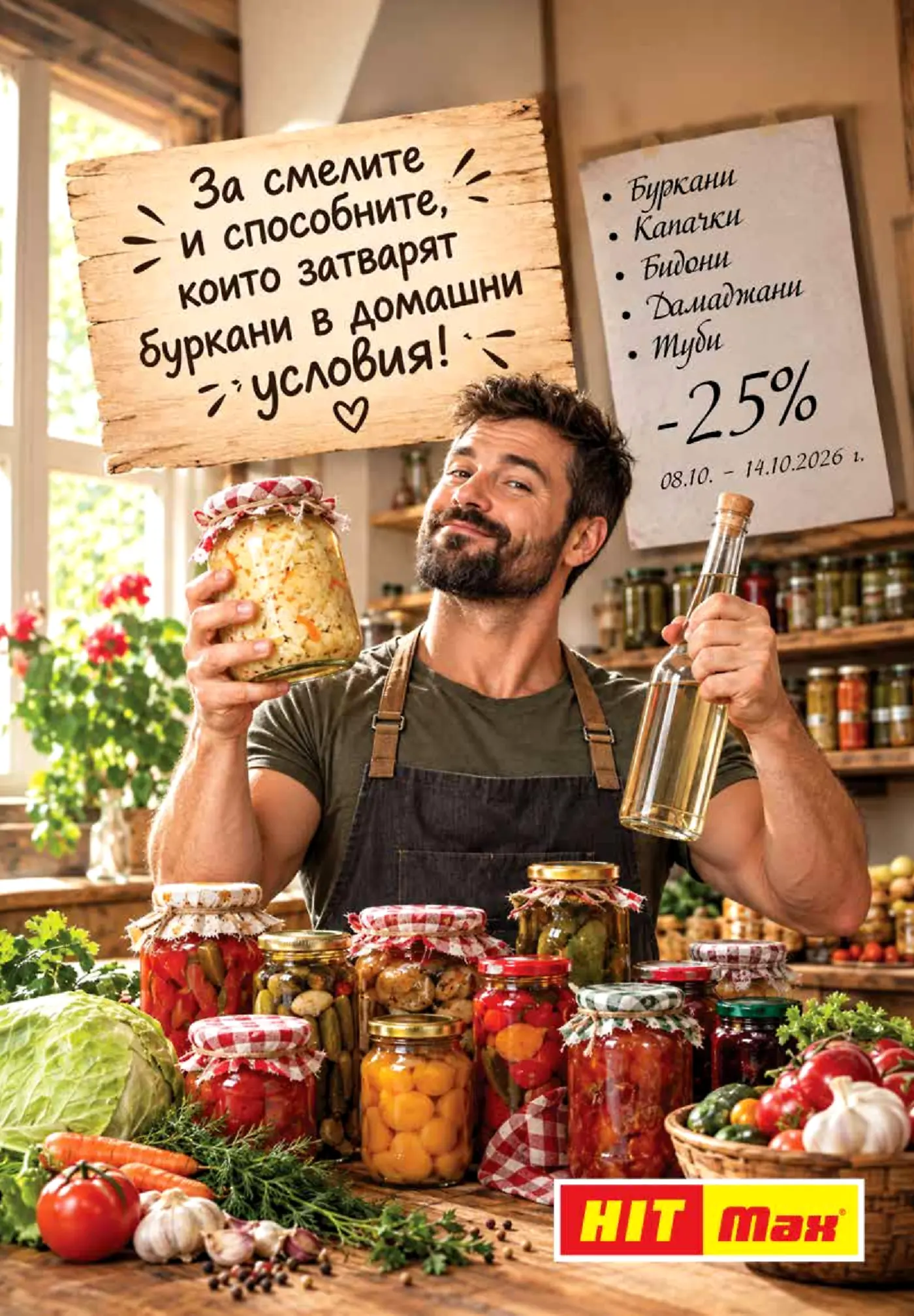 Рекламна страница от брошура на HIT Max за домашни консерви и принадлежности